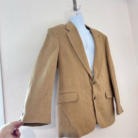 Hunt Valley Camel Hair Blazer Mens 42L Tan - Picture 5 of 15